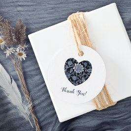 Blue Indigo Wildblommo Bröllop Tack Gåvor Etiketter