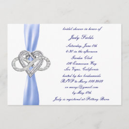 Blue Infinity Heart Inbjudningskort för möhippan