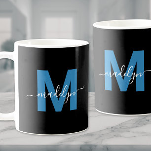Blue Initial Namn Monogram Kaffemugg