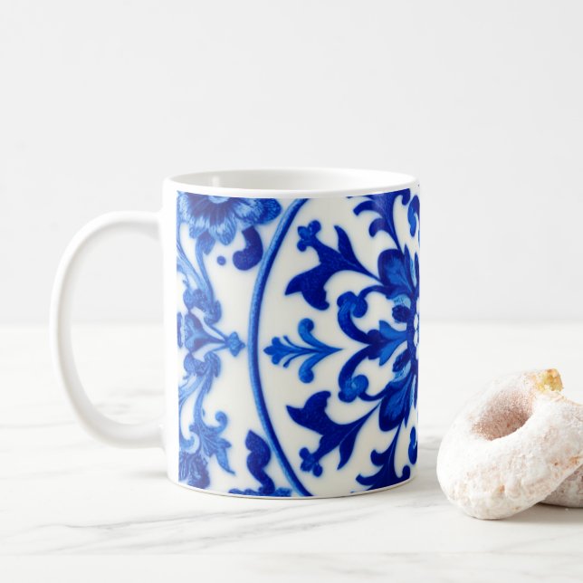 Blue Ink Oriental Mug Kaffemugg (Med munk)