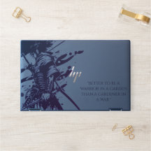 Blue Ink Samurai Warrior & Anpassad Citat