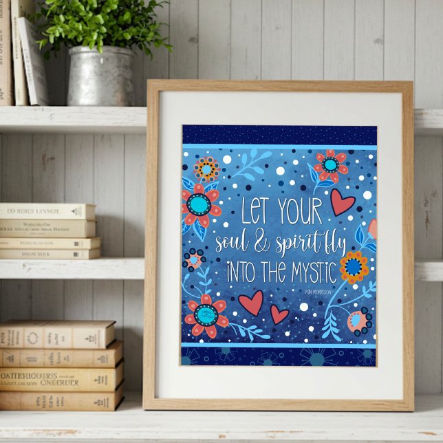 Blue Inspiring Soul Spirit Quote Inspirief Poster (Skapare uppladdad)