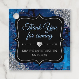 Blue Iridescent Sjöjungfru Brev Sweet sixteen Gåvor Etiketter