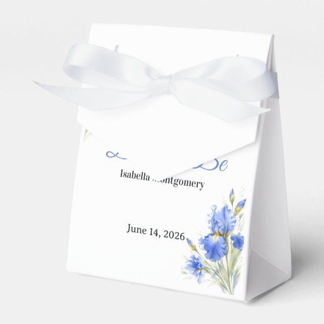 Blue Iris Bride to Be Something Blue Bridal Shower Presentaskar (Framsidan Sidan)