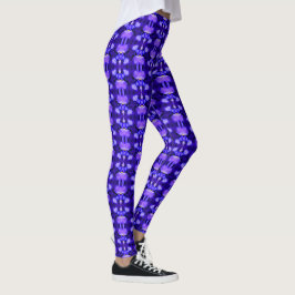 Blue Iris Flower Abstrakt Nature Mönster Leggings