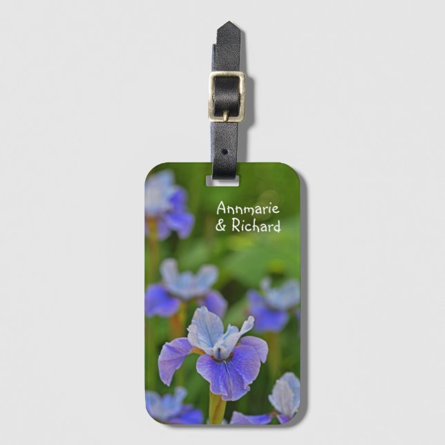 Blue Iris Flower Porträtt Personlig Bagagebricka (Framsida vertikal)