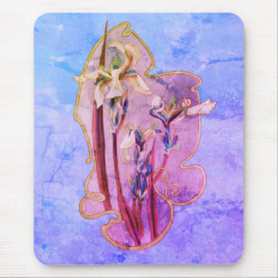 Blue Iris Flowers Art Musmatta