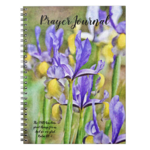 Blue Iris Flowers Bible Verse Prayer Journal Anteckningsbok