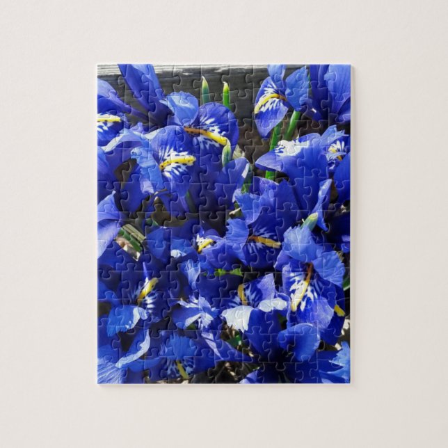 Blue Iris Flowers i Garden Pussel (Vertikal)