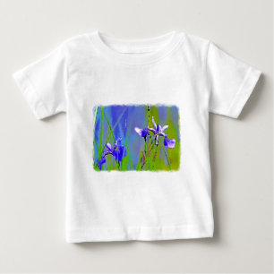 Blue Iris Garden Flowers Florists Designer Art Tee