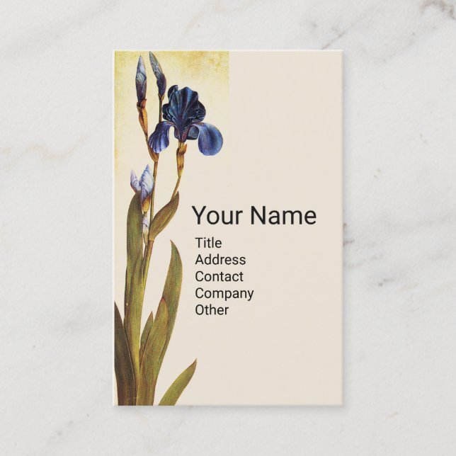 BLUE IRIS Monogram Visitkort (Framsida)