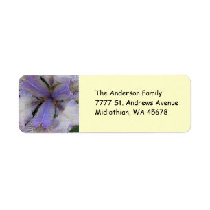 Blue Iris Return-adressetikett Returadress Etikett