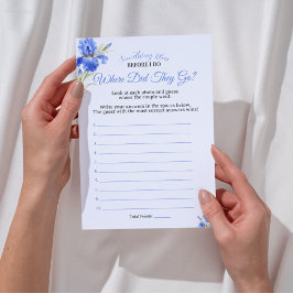 Blue Iris Where Did They Go Bridal Shower Game Inbjudningar