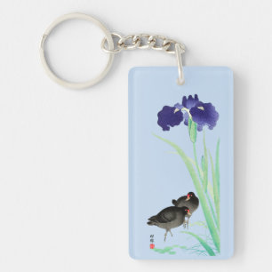 Blue Irises and Moorhens by Ohara Koson