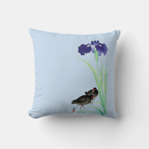 Blue Irises and Moorhens by Ohara Koson Kudde