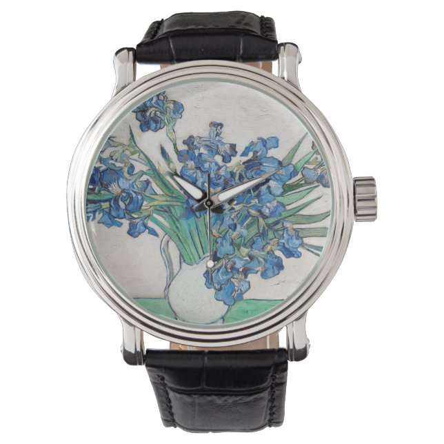 Blue Irises av Vincent Van Gogh Fine Art Armbandsur (Framsida)