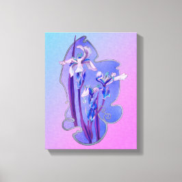 Blue Irises Blommigt Art Canvastryck