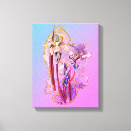 Blue Irises Blommigt Art Distress Canvastryck