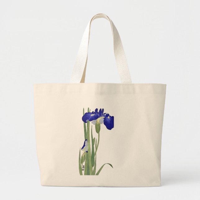 Blue Irises by Ohara Koson Jumbo Tygkasse (Framsidan)