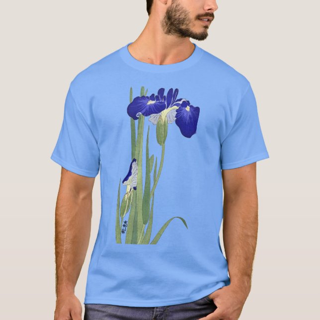 Blue Irises by Ohara Koson T Shirt (Framsida)