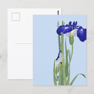 Blue Irises by Ohara Koson Vykort
