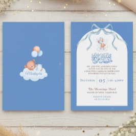 Blue Islamic Aqiqah for Baby Boy Inbjudningar