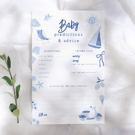 Blue Italian Summer Baby Predictions & Advice Game