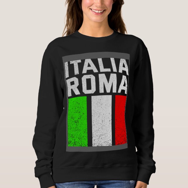 Blue Italy Flag Italian Girl Italia Rome T Shirt (Framsida)