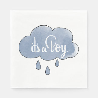 Blue its a Boy Calligraphy Det är en Boy Art Gende Pappersservett