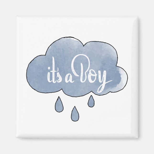 Blue its a Boy Calligraphy Det är en Boy Art Magnet (Framsidan)
