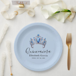 Blue & Ivory Blommigt Quinceañera