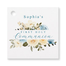 Blue Ivory Flowers Greenery First Heliga Communion