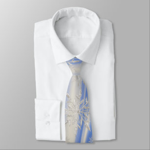 Blue & Ivory Winter Snö och Ice Snowflake Swirl Slips