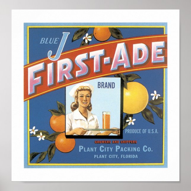 Blue J First-Ade Brand-Orangar Poster (Framsidan)