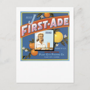 Blue J First-Ade Brand-Orangar Vykort