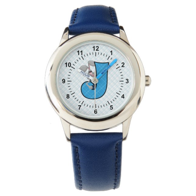 Blue Jackkanit Monogrammed J Boys Armbandsur (Framsida)