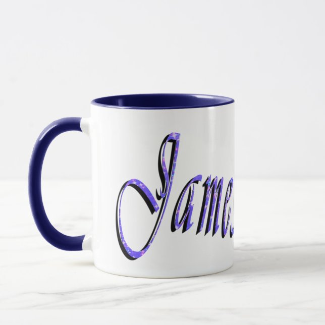 Blue James Namn Logotyp Mugg (Vänster)