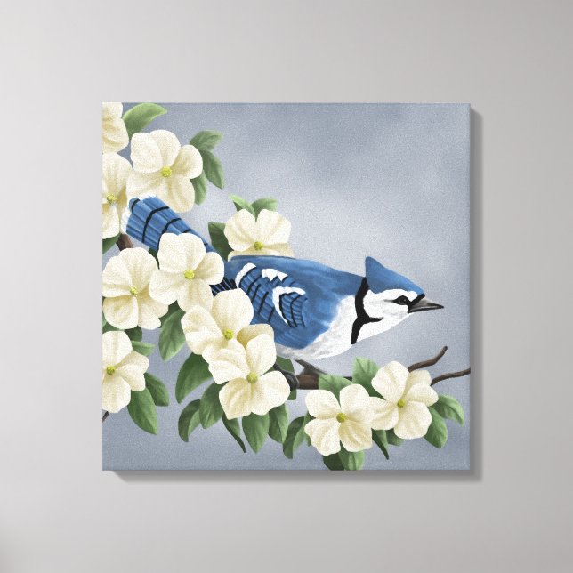 Blue Jay Art Prints Canvastryck (Framsida)