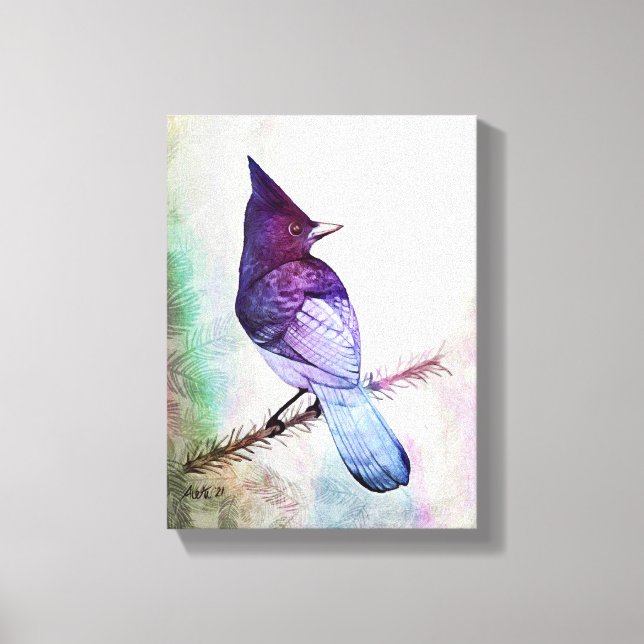 Blue Jay av Aleta Canvastryck (Framsida)