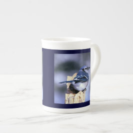 Blue Jay Bird Älskare Benporslin Mugg