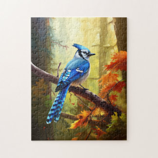 Blue Jay Bird Art Jigszle Puzzle Pussel