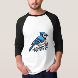 Blue Jay bird Basic 3/4 Sleeve Raglan T-Shirt