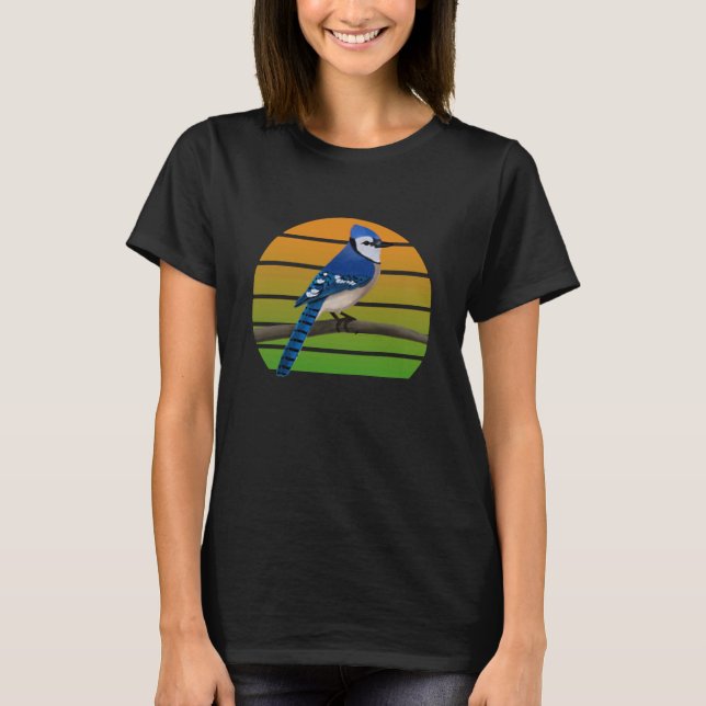 Blue Jay Bird Birder Bird Birdwatcher Animal Biolo T Shirt (Framsida)