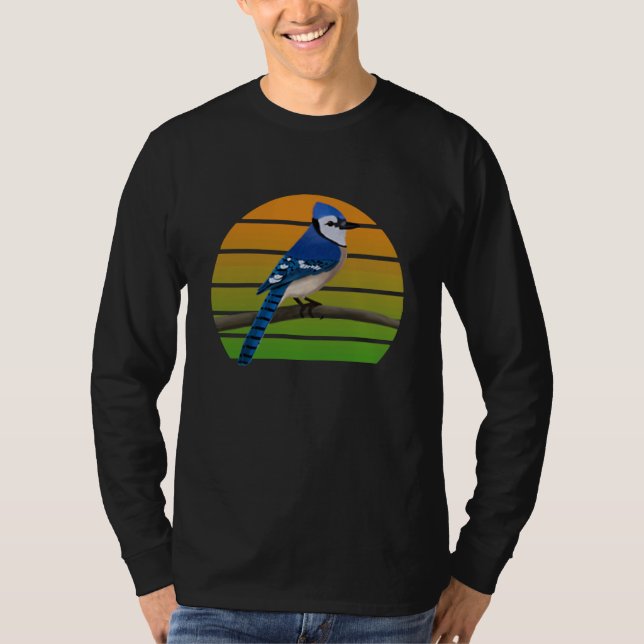 Blue Jay Bird Birder Bird Birdwatcher Animal Biolo T Shirt (Framsida)