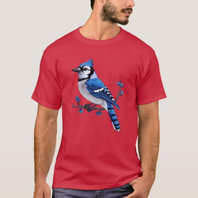 Blue Jay Bird Boy T Shirt (Framsida)