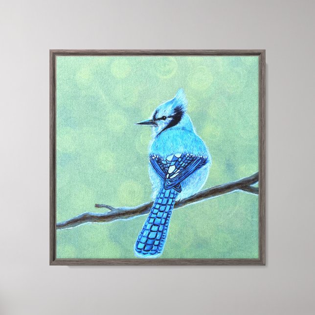 Blue Jay Bird Canvastryck (Framsida)