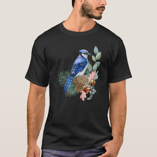 Blue Jay Bird Cute Birds Animal Graphic T Shirt (Framsida)