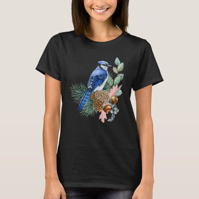 Blue Jay Bird   Cute Birds Animal   Graphic T Shirt (Framsida)