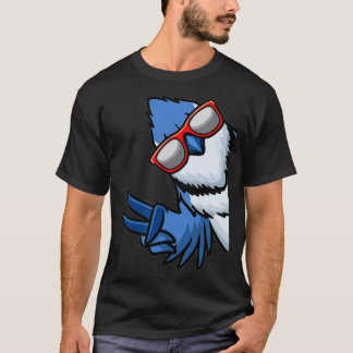 Blue Jay Bird Cyanocitta Cristata från sidan med e T Shirt