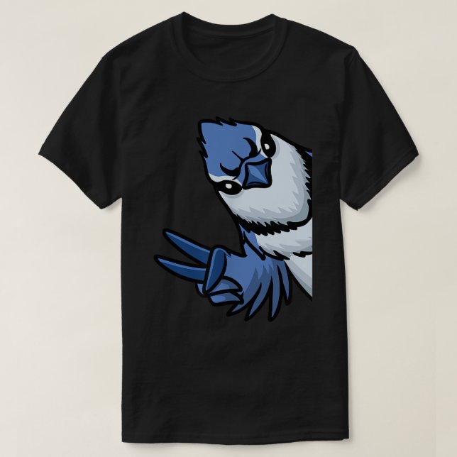 Blue Jay Bird Cyanocitta Cristata från Side T-Shir T Shirt (Design framsida)
